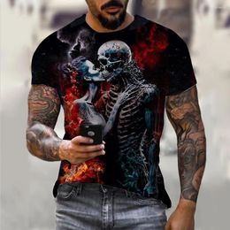 Men's T Shirts Horror Skull Print T-shirt 3D Vintage Short Sleeve Fashion Extra Large Casual T-shirts Summer Street Clothing