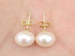 Real Pearl we only sell real pearl Beautiful A Pair of 910mm Natural South Sea White Pearl Earring5249676