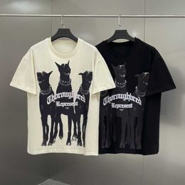 Fog Summer Fear of Double Line Essentials Animal High Street Loose Men's and Women's Round Neck Short Sleeved Tshirt