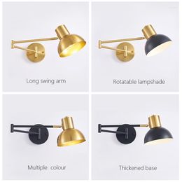 Wall Lamp Simple Post-modern Double Rocker Arm Nordic Light Luxury Reading LED Bedroom Bedside Livingroom Sconce E27