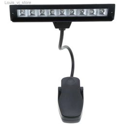 Book Lights 9 LEDs LED Reading Lamp Reading Light Desk Clip Lamp for Piano music score stand Black YQ231130