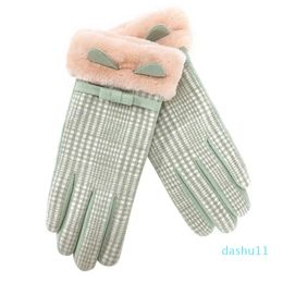 Wholesale-Autumn / winter Warm Plush Gloves Ladies Moisturize Touch Screen Spontaneous Heat Outdoor Windproof Fashion Cold Proof Gloves