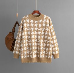 Womens Designer Sweater Round neck striped fashion Long Sleeve Jacquard Cardigan knitting Sweaters Coats