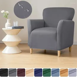 Chair Covers Water Repellent Single Cover Solid Colour Club Couch Armchair Slipcovers Elastic Soft Sofa For Living Room El
