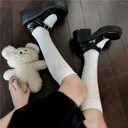 Women Socks Spring And Summer Thin Korean Version Of Japanese Jk Pure Color System All-match Knee-length Mid-tube Sexy Calf Female