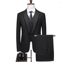 Men's Suits Suit Three-piece Men's Slim Fit Job Interview Professional Formal Dress Groom Man Party Full Size