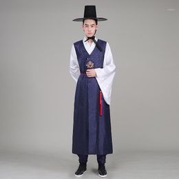 Ethnic Clothing 2023 Korean Traditional Costume Cardigan Ancient Performance Stage Drama Vest Pants Clothes 3pcs Pgoto Set