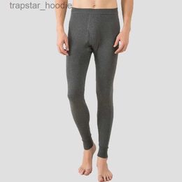 Men's Thermal Underwear Fashion Thermal Underwear For Men 100%Cotton Long Johns Elastic Thermal Bot Underwear Mens Warm Thermo Leggings Long Pants L231130