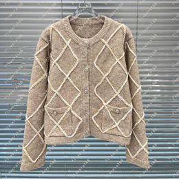 Women's Sweaters Fall Winter 2023 New Balsamic Ski Diamond Knit Cardigan Vintage Camel Black Sweater Short Coat Women Sweaters Men Designer