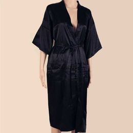 Men's Robes Sexy Black Man Silk Kimono Yukata Bath Gown Chinese Style Unisex Long Robe Summer Casual Sleepwear S M L XL XXL XXXL L231130