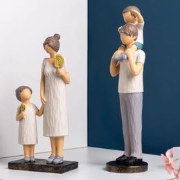 Novelty Items Nordic Simple Happy Family Character Statue Art Ornament Living Room TV Cabinet Bedroom Desktop Home Decoration Resin Crafts 231129