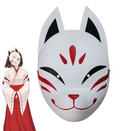 Genshin Impact Hanachirusato Cosplay Fox Kazari Hanachiru Sato Mask Miko Halloween Carnival Japanese Facial Props