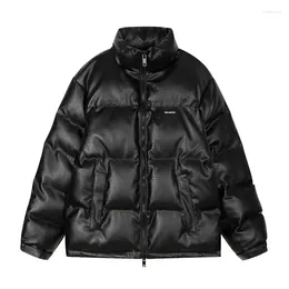 Women's Trench Coats Woman Jacket Parkas Coat Cotton-Padded Winter PU Leather Cotton Short Loose Veste Femme