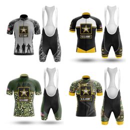 2022 US Army Cycling Team Jersey Bike Shorts Bib Set Ropa Ciclismo MenS MTB Shirt Summer Pro Bicycling Maillot Bottom Clothing260h