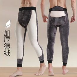 Men's Thermal Underwear 2024 Winter Men Plus Size Thermal Underwear Bottoms Male Elastic Tights Leggings Thermos Pants Warm Thickened Men's Long Johns 231130