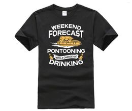 Men's T Shirts The Test T-shirt In World Funny Weekend Forecast Pontooning With Drinking Fashion Printed Shirt