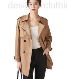Women's Trench Coats designer luxury Early spring Korean version trench coat medium length high-end double breasted British style short jacket for women RND0