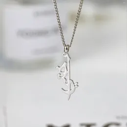 Pendant Necklaces Sister Calligraphy Necklace|Arabic Art Font Women's High Quality Stainless Steel Fine Jewellery For Friend