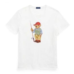 Summer Customised New Men's Polos T-shirt with Gentleman Bear Pattern Printing Trend Fashion Loose Short Sleeve S-3XL