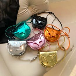 Evening Bags Laser Silver Small Handbag Fashion Purse For Women Simple Stytlish Soft Pu Leather Sling Shoulder Bag 2023 Female Crossbody 231130