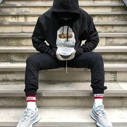 Men's Hoodies Sweatshirts Oversized Loose Hip-hop Style Casual Sweatshirt for Men High-quality Pearl Masked Man Pattern Printed Hoodie Trendy Couple Shirt J231130