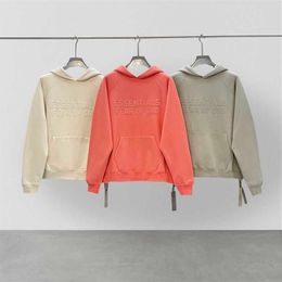 Fog Hoodie for Men in Autumn and Winter with Flocked Double Stitched High Street Loose Ins Couple Plush Pullover