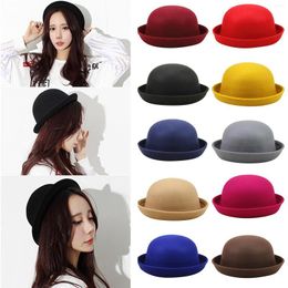 Wide Brim Hats Elegant Adults Solid Hat Roll Up Panama Bowler Bucket Mens Womens Classic Coneflower Blue Wax Ladies Waterproof