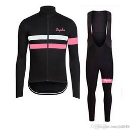 RAPHA team Cycling long Sleeves jersey bib pants sets Mens Spring Autumn Outdoor sport suit comfortable breathable Y21031206202a