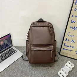 Backpack 2024 Women PU Leather School Bags Vintage Big Schoolbag Mochila Feminina Brown Black Backpacks Sac A Dos Bagpack