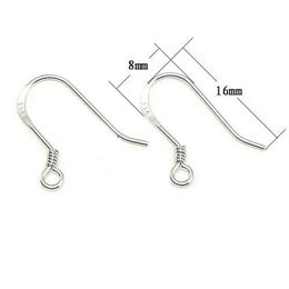 20pcs lot 925 Sterling Silver Earring Hooks Finding For DIY Craft Jewelry 0 6x8x16mm WP046292x