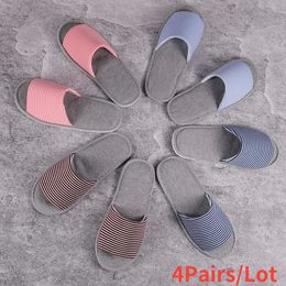 Disposable Slippers 4-5Pairs Mix Colours Open Toe Cotton Slippers Men Women el Disposable Slides Home Travel Hospitality Flats Footwear One Size 231129