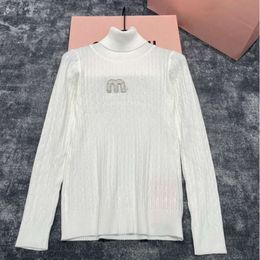23ss winter sweater women designer knitwear fashion solid color long sleeve kintted tops letter knit sweaters simple womens Sweaterasas