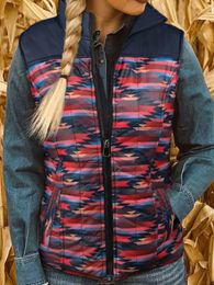 Women s Vests 2023 Aztec Geometric Zipper Western Vest Coat Winter Women Warm Turn down Collar Sleeveless Jacket Loose WaistCoat 231130