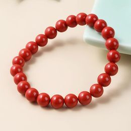 Strand Vintage Natural 6/8/10mm90% Red Cinnabar Zinnober Round Ball Beads String Jewelry Bracelet For Men Women