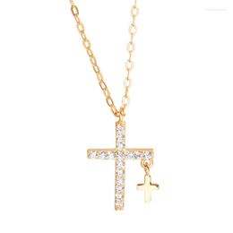 Pendant Necklaces Fashion Creativity Zircon Cross Small Charm Necklace For Women Luxury Choker Gift