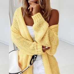 Women's Knits & Tees Women Cardigan Mid-Length Loose Batwing Sleeve Cardigans Soft Warm Knitted Jacket 2023 Autumn Winnter Solid Color Sweat