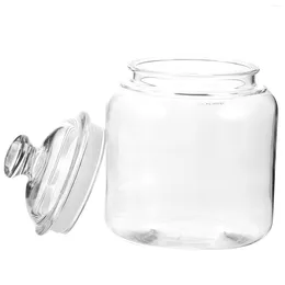 Storage Bottles Jar Clear Container Lid Airtight Tea Coffee Bean Glass Pitcher Sealed Cover Tin