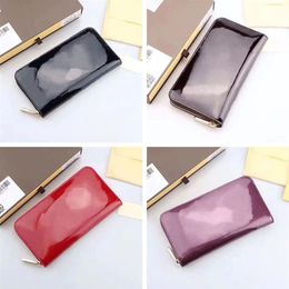 TOP QUALITY long wallet patent leather embossing ZIPPY women zipper wallets fashion woman card holder purse with box225C