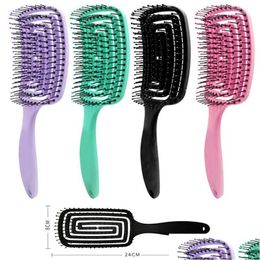 Hair Brushes Scalp Mas Large Bending Combs Detangling Brush Natural Octopus Hollow Arc Incense Comb Set Drop Delivery Products Care St Dhcyi