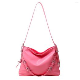 Evening Bags Large Capacity Messenger PU Leather Underarm Solid Colour Simple Fashion Casual Adjustable Straps Girl Birthday Gift