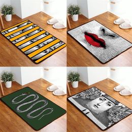 Creative Bathroom Mat 40 60cm Absorbs Mud Doormat Non Slip Door Mat Floor Dirt Trapper Mats Entrance Rug Human Face Animal Fish Pa203s