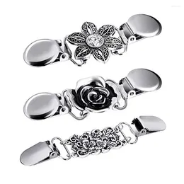 Brooches 3 Pcs Shirt Clip Collar Miss Vintage Cardigans Women Embellished Sweaters Zinc Alloy Knitwear Shawl Clips