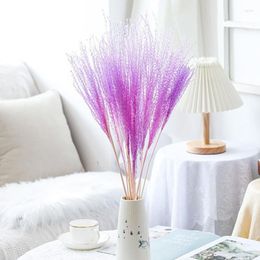Decorative Flowers Natural Dried Dust Blowing Reed Pampas Grass Flower Immortal Bouquet Party Accessories Living Pink Room Decor