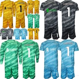 Club Team GK Long Sleeve Soccer 13 Adrian Jerseys Set Goalkeeper 25 Pepe Reina 22 Simon Mignolet 1 Alisson Becker Football Shirt Kits 23/24 Mens Kids Goalie LiWuPu