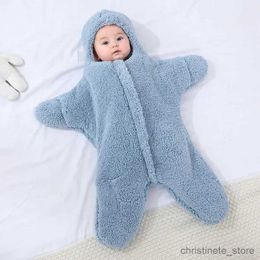 Blankets Swaddling Happytobias Fluffy Soft Newborn Baby Starfish Sleeping Bags Sea Star Wrap Blankets Bedding Envelope Fleece Infant Sleepsack S06 R231130