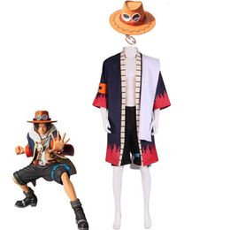 Anime Pirates Portgas D Ace Cosplay Costume Japanese Kimono For Men S Hat Animation Comic Game Novel Exhibition Costumes