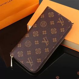 Designer ZIPPY WALLET High Quality Soft Leather Mens Womens Iconic textured Fashion Long Zipper Wallets Coin Purse Card Case Holde221W