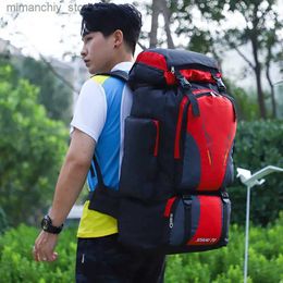 Outdoor Bags 70L Travel Backpacks Outdoor Black Women Camping Backpack Men Tactics Sports Mountaineering Fishing Water proof Q231130