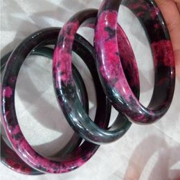 Chinese Beautiful Natural Green Red Peach Blossom Jadeite Jade Bangle Bracelet Handmade Fine Inner Diameter 56-60mm258K