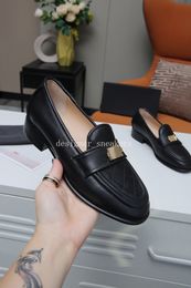 Womens Dress Shoes Designer Nude White Black Leather Casual Low Top Flat Party Shoe Top Quality Business Formal Loafer With Box